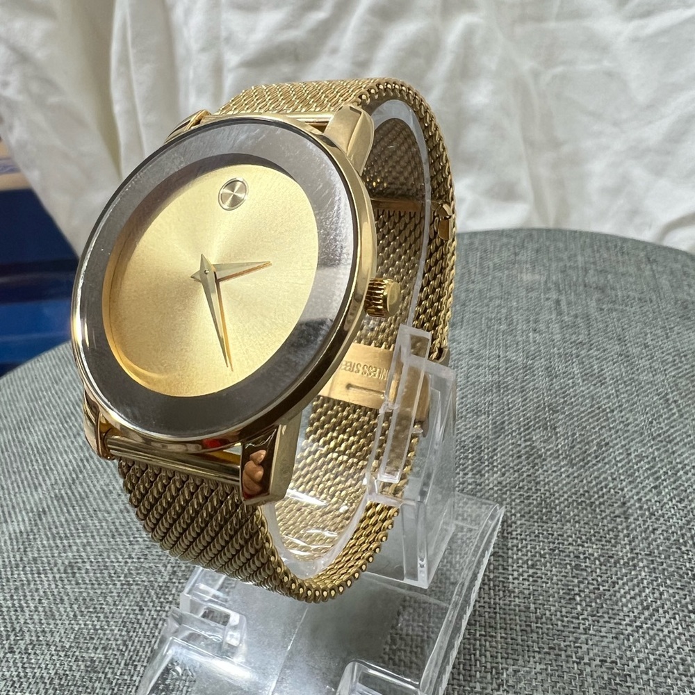 Stainless Steel Fashionable Simple Watch With Mesh Strap, Classic Waterproof. - Picture 4 of 10